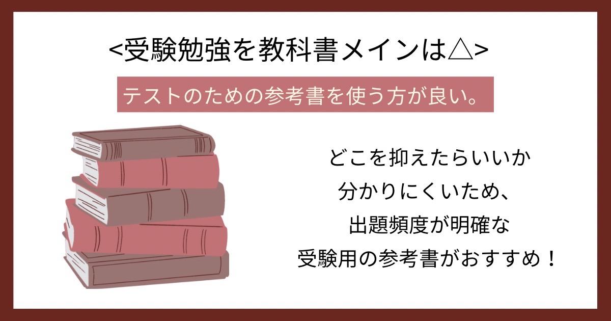 受験勉強を教科書メインは△の画像