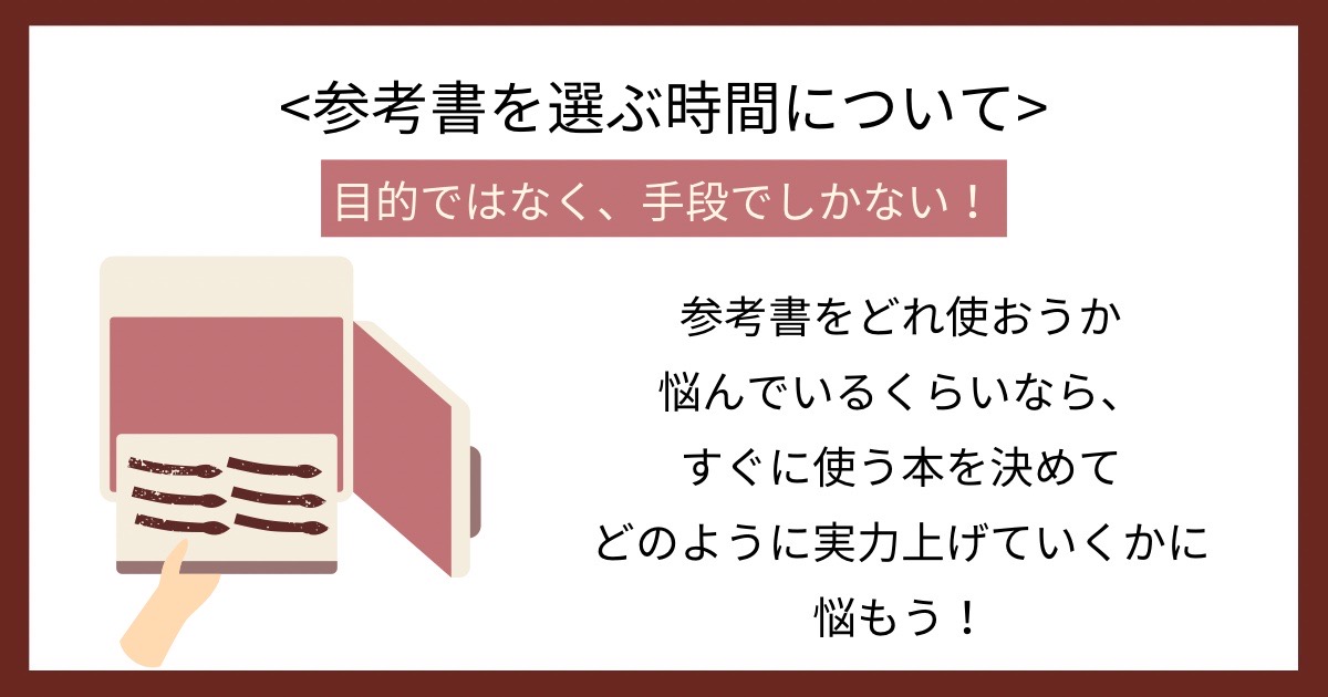 参考書を選ぶ時間についての画像